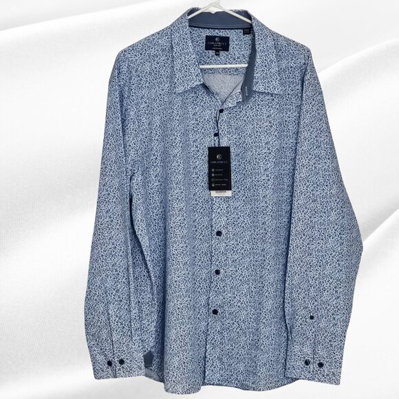 2/$30 Con.Struct Blue Liberty Floral Slim Fit Stretch Shirt 3XL - Picture 1 of 7